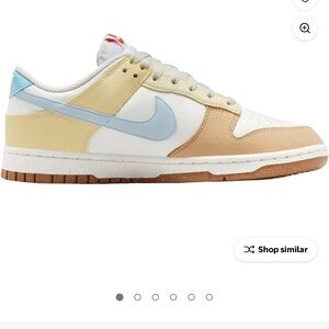 Nike Kids' White, Tan, and Blue Sneakers
